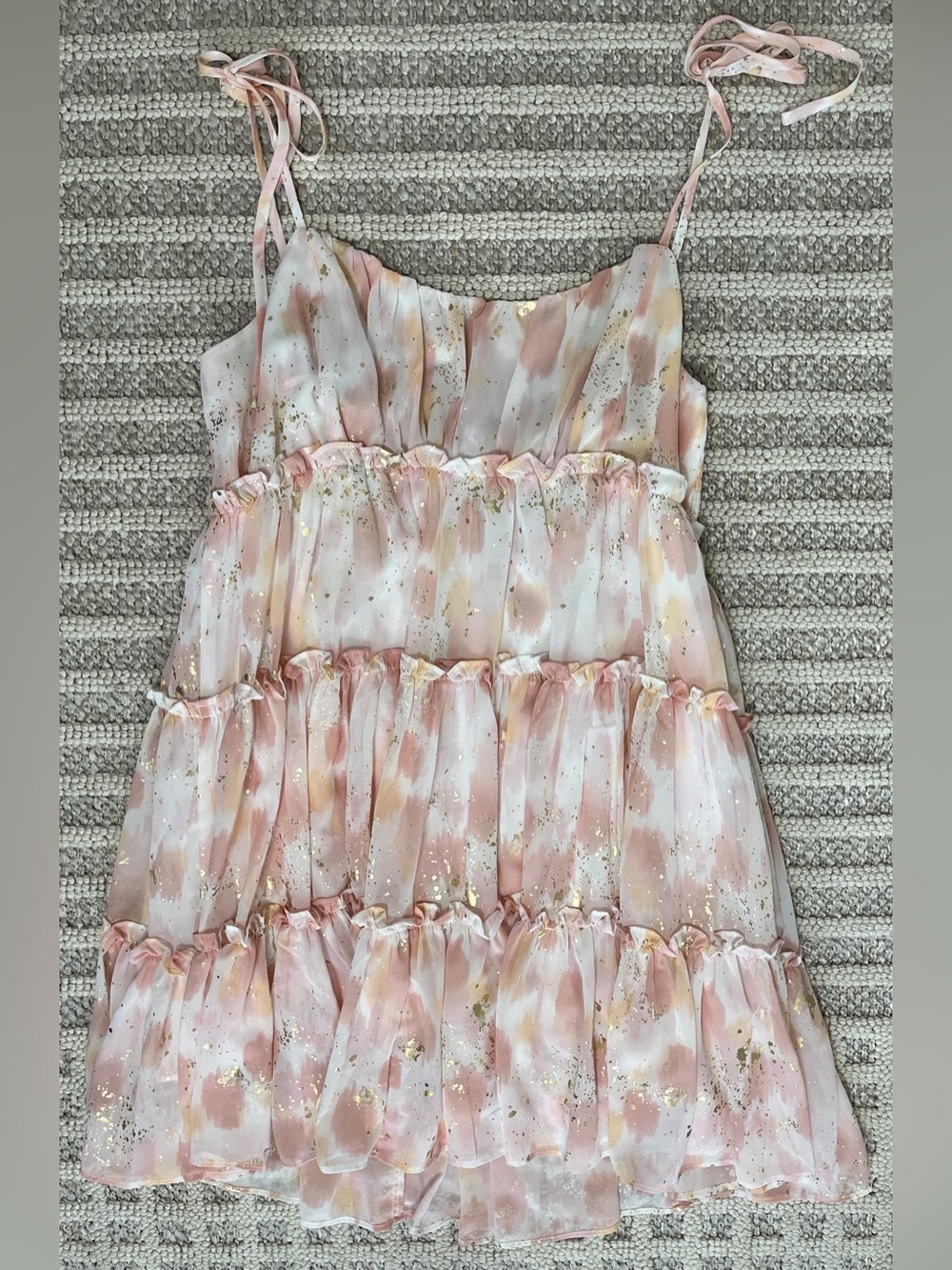 Pink orange gold & white dress Buddy Love large - Picture 5 of 7